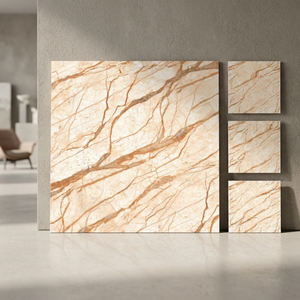 Azulejos de Porcelana Brillante Vistaar Crystal Gold de 10 mm de Grosor, 24x24 Pulgadas, Patrón de Mármol Natural, Antideslizantes, Premium, para Pisos y Paredes Interiores - Product Image 5