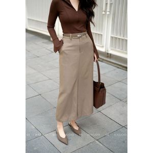 CV80571 Natural Waist Straight Skirt Women Embroidered <b>Linen</b> Cotton Midi Skirt Breathable Casual Elegant Summer OEM - Product Image 4