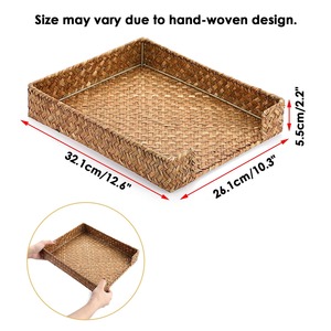 Natural Seagrass Desk Storage <b>Basket</b> Organizer Handmade Storage <b>Basket</b> Wholesale eco-friendly Made in Viet Nam - Product Image 3