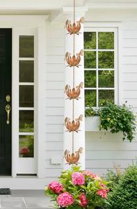 Chaîne de pluie en métal en forme de fleur et de papillon, parfaite pour la décoration d'entrée de maison, l'embellissement de jardin et la décoration d'événements - Product Image 4