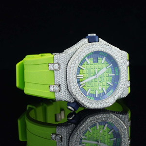 Reloj Perrot de Lujo con Movimiento Mecánico ETA, Esfera de Cristal Analógica de 41 mm, Bisel con Diamantes Moissanite, Estilo Hip Hop, Unisex, Correa de Goma - Product Image 3