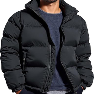 Men Puffer Jacket Thickened Winter <b>Coat</b> Warm Stand Collar Color Block Zip Up Jacket Ski <b>Bubble</b> <b>Coat</b> - Product Image 4