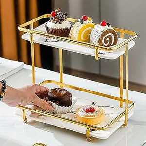 Frutero de Metal de Diseño con Pedestal, Bandeja Decorativa con Forma de Hoja, Centro de Mesa para Decoración de Mesa de Comedor y Bodas - Product Image 1