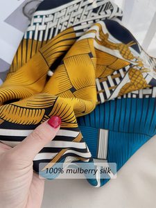 DENMIN APPARELS Elegant Women's Luxury <b>Silk</b> <b>Square</b> <b>Scarf</b> Custom Logo Digital Printed Multi-Functional Fashion Head Neck Wrap OEM - Product Image 2