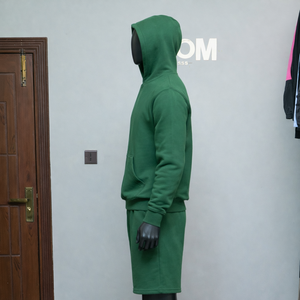 Wholesale Custom Logo Autumn Fleece Heavyweight Breathable Waffle Hoodie <b>Set</b> Streetwear Joggers Two-piece Windproof Sweat Suit - Product Image 3