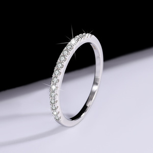 Anillo de Eternidad de Plata de Ley 925 de Alta Calidad SPJ con Moissanita Color D, Anillo de Boda Apilable para <span class=keywords><strong>Mujer</strong></span> - Product Image 4