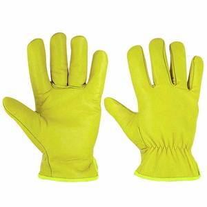 Gants de conduite en cuir de vachette grainé jaune, haute performance, durabilité et confort, résistants à la chaleur, vente en gros - Product Image 4