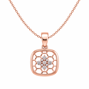 Geometric Honeycomb Cubic Zirconia <b>Necklace</b> <b>Set</b> 925 Sterling <b>Silver</b> Pendant & Matching Stud Earrings Jewelry <b>Set</b> for Women - Product Image 2