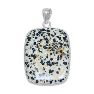 Women's Pendant Natural Dalmatian Jasper Gemstone Stone Pendant Christmas Handmade Jewelry Brass Silver Plated Pendant - Product Image 3