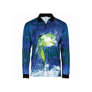 เสื้อโปโลตกปลาพิมพ์ลายโลโก้ตามสั่ง ป้องกันแสงแดด UPF50 แห้งเร็ว พิมพ์ลายแบบซับลิเมชั่น แขนยาว สำหรับกิจกรรมกลางแจ้ง - Product Image 4