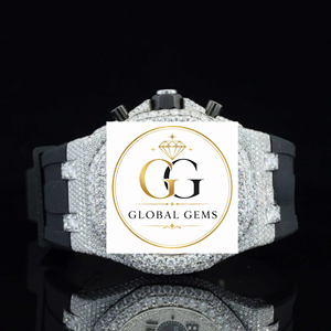 Indian Manufacture Luxury Fully Iced Out Moissanite Diamond Watch for Parties Business and Everyday Fashion Available for Sale - Product Image 1