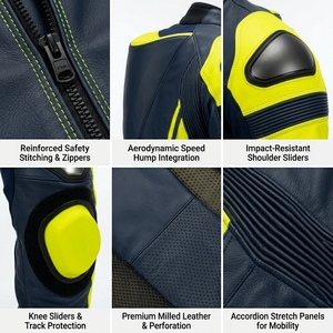 Traje de Cuero Personalizado para Carreras, Equipo de Motociclismo OEM, Traje de Una Pieza para Día de Pista, Ropa Protectora para Motociclistas con Armadura de TPU - Product Image 6