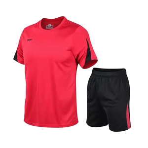 Men's Black Soccer Jersey Set Short Sleeve High Neck Moisture Wicking Polyester Plus Size Front <b>Athletic</b> Wear for Adults All - Product Image 4