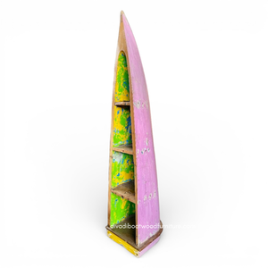 DanDiBo Scaffale A Forma Di Barca In Legno Anticato, Colore Marrone, Dimensioni 121x32x20 Cm, Ripiani Espositivi Stile Marittimo Per Bagno, Soggiorno E Corridoio