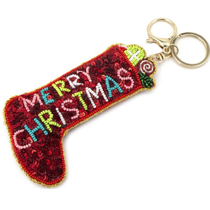 Handmade Christmas Tree Embroidery Seed Beaded Keychain Keyring Trendy Charm For <b>Bag</b> Ethnic Gift Boho Key Holder Purse Accessory - Product Image 3