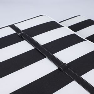 2 Cojines de Repuesto para Silla de Jardín, Cojín de Asiento con Rayas Blancas/Negras para Muebles de Patio, Cojines Decorativos para Exteriores - Product Image 6