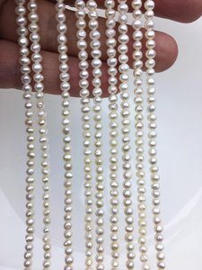 Perlas Naturales de Agua Dulce Blancas de 3.5-4mm, Perlas Sueltas Tipo Semilla de Patata, Alto Brillo, para Fabricación de Joyería, Venta al Por Mayor - Product Image 3