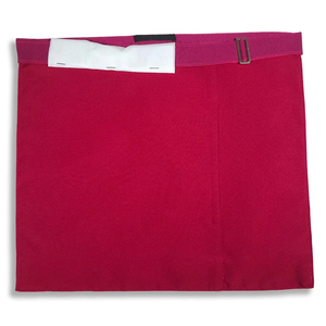 Custom <b>White</b> Leather Masonic <b>Apron</b> with Turquoise and Maroon Trim Silver Engraved Badges - Product Image 6
