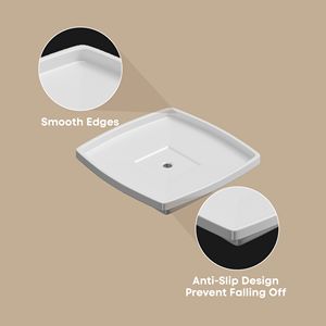 Grand porte-savon carré avec base inclinée auto-drainante en silicone pour la salle de bain et l'évier de cuisine - Product Image 6