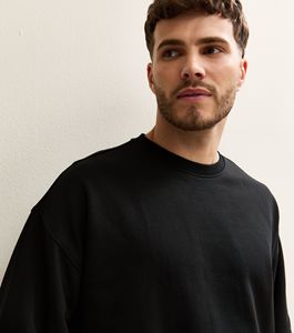 Sweat-shirt personnalisé de luxe à col rond et épaules tombantes, surdimensionné, 100% coton, sweat-shirt décontracté à col rond - Product Image 2