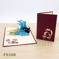 ANN HANDICRAFT FS108 Carte de remerciement personnalisable 3D pop-up surfeur, découpe et impression, cadeau de Thanksgiving imprimable