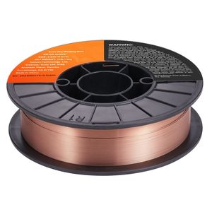 Filo per saldatura MIG solido ER70S-6 da 0,035 pollici, 11 libbre, CO2, a bassa schizziatura, con elevati livelli di disossidanti per saldatura a gas in tutte le posizioni, 15 kg - Product Image 1