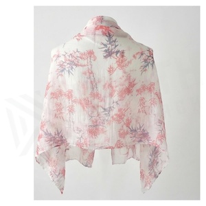 NORTII APPYIG4CH Bufanda Larga de Gasa Floral para Mujer, Elegante, para Uso Diario en Primavera, Estampado Amigable con la Piel, Accesorio - Product Image 2