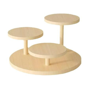 Support à gâteau multicouche en bois de qualité supérieure, plateau de présentation de desserts réutilisable, forme ronde, centre de table pour la maison et l'hôtel - Product Image 1
