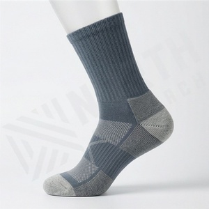 Crew <b>Socks</b> Geometric Pattern Breathable Running <b>Socks</b> for Adults Spring Season Standard Thickness Knitted Cotton <b>Polyester</b> - Product Image 3