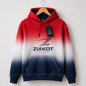 Sudadera con Capucha Deportiva de Moda, Roja y Blanca, con Diseño Degradado, Personalizada y Cosida, la Más Vendida de la Industria, Venta al Por Mayor Directa - Product Image 2
