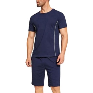 Conjunto de Ropa Casual de Verano para Hombre, 2 Piezas, Color Sólido, Logotipo Personalizado Bordado, Impresión Digital, Transpirable, Secado Rápido, Camiseta y Pantalones Cortos de Algodón - Product Image 3