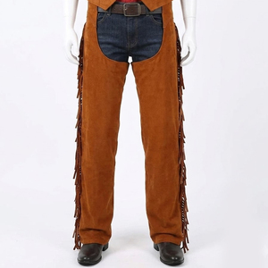 Men's Western Stylish Half <b>Chaps</b> Plain Design And Custom Pockets Style Suede Leather <b>Chaps</b> Traditional Western Suede <b>Chaps</b> - Product Image 1