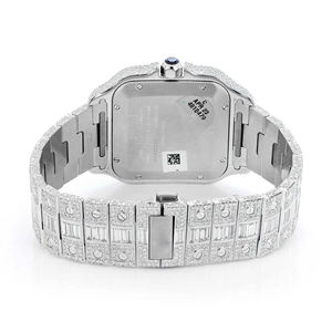 Montre à quartz en acier inoxydable avec cadran en verre et bracelet Moissanite Iced Out 20 mm, style Hip Hop tendance - Product Image 5