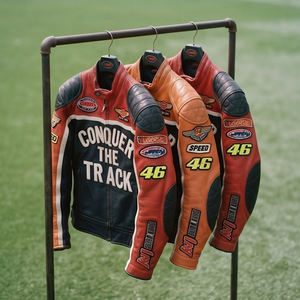 Veste en cuir de motard pour homme de qualité supérieure, en cuir de vache véritable, équipement de moto, vêtements d'extérieur pour moto, vestes en cuir - Product Image 5