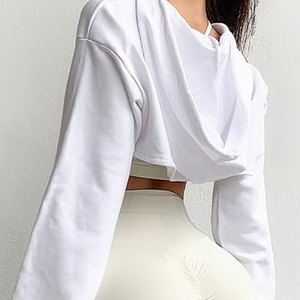 Servicio OEM: Sudaderas con Capucha Cortas para Mujer, Resistentes al Viento, Transpirables, Anti-Pilling, de Tela de Lona, Personalizables, de Alta Calidad - Product Image 2