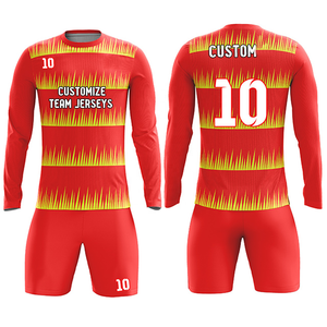 ชุดซ้อมฟุตบอลของผู้ชาย OEM เสื้อฟุตบอลพิมพ์ชื่อเสื้อสีระเหิดตามสั่งมีดีไซน์สูง - Product Image 1