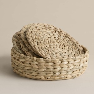 Good price decorative <b>drink</b> <b>coaster</b> with storage box top quality hand-weaving seagrass <b>coasters</b> - Product Image 4