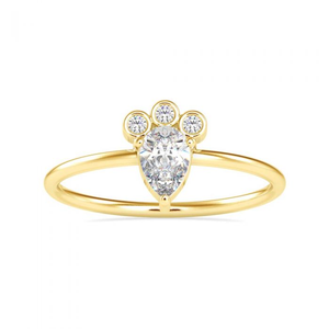 Anillo de compromiso con diamantes cultivados en laboratorio con corte de pera, anillo minimalista de oro con diamantes, pequeño anillo de promesa nupcial - Product Image 1