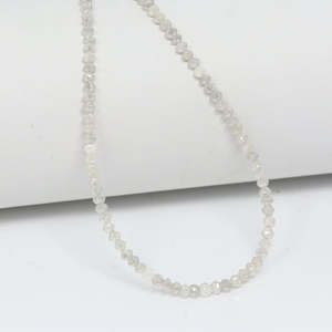 Perles Rondelles Facettées à la Main en Diamant Gris Naturel, 2,6mm-3mm, 19,5 Pouces, Micro-Coupées, Perles Libres pour la Fabrication de Bijoux Fins - Product Image 1