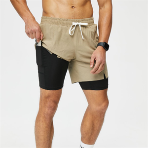 Pantalones Cortos Deportivos de Poliéster para Hombre, Pantalones Cortos de Verano con Cintura Elástica, Holgados, Sólidos, hasta la Rodilla - Product Image 2
