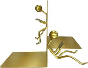 Serre-livres en métal robuste, décoratifs et uniques, pour bureau, maison et étagères de cuisine, antidérapants et élégants - Product Image 6