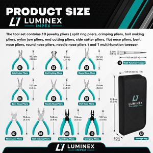 LUMINEX IMPEX LUB=113 <b>Long</b> <b>Nose</b> Stainless Steel Lightweight Smooth Work Jewelry Making Polishing Pliers for Bracelet Making DIY - Product Image 2