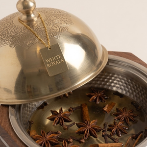 Luxury Wooden Hotpot Food Warmer Stainless Steel Enamel Coated Brass Lid 3pcs Mother Pearl Inlay Casserole <b>Set</b> Handcrafted - Product Image 5