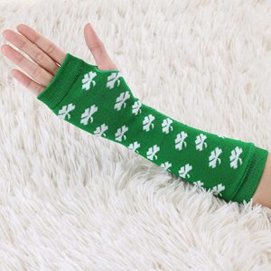 Green Clover Printed <b>Arm</b> <b>Sleeves</b> Unisex Adult Breathable Knitted <b>Sleeve</b> UV Protection <b>Compression</b> <b>Arm</b> <b>Sleeve</b> - Product Image 4