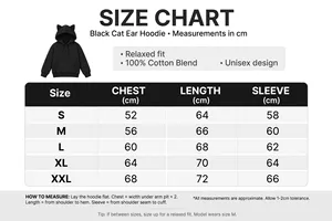 Sweat-shirt à capuche pour femme, tricoté, imprimé avec logo frontal, motif oreilles de chat noires, à manches longues, décontracté, pour l'hiver - Product Image 6