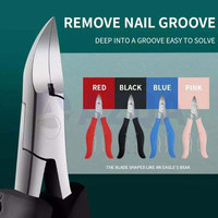 Coupe-ongles en acier inoxydable avec poignées ergonomiques noires et double ressort pour soins des ongles et pédicure professionnels