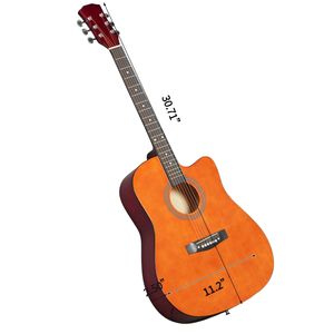 Set Chitarra Acustica Dreadnought Marrone da 41 Pollici con Cutaway, Capotasto, Borsa Gig, Accordatore, Chiave e Corde - Product Image 2