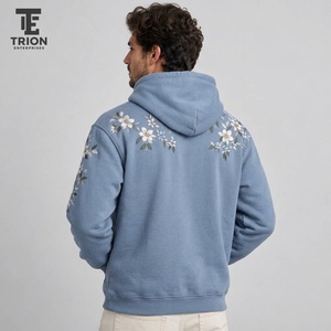 <b>Trendy</b> men embroidered <b>hoodie</b> brings warmth comfort and attractive embroidery making it ideal for casual days outdoor activities - Product Image 3