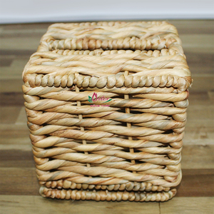 Boîte à mouchoirs en rotin tressé de style bohème chic moderne, design élégant - Product Image 4