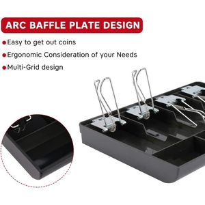 Tiroir-caisse de remplacement pour caisse enregistreuse avec 4 compartiments billets et 3 compartiments pièces, avec clip pour tiroir-caisse - Product Image 2
